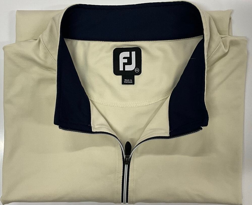 FootJoy FJ Golf Vest Mens Sz XXL Ivory Windbreaker Sleeveless 1/4 Zip Pullover